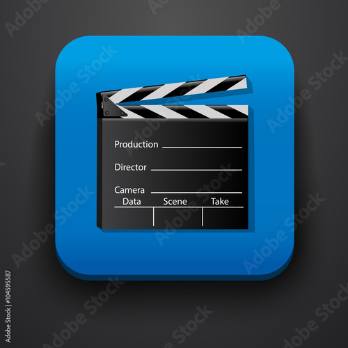 Media film symbol icon on blue