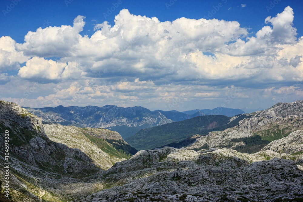 View of countryside in mountains, Montenegro
