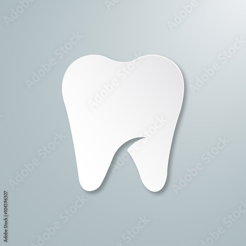 Tooth isolated on white background. 3D render. Dental, medicine, health concept.
