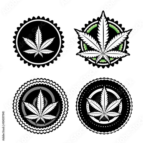 marijuana cannabis leaf symbol texture vector illustration