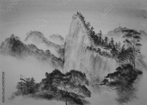 Chinese mountains and clouds