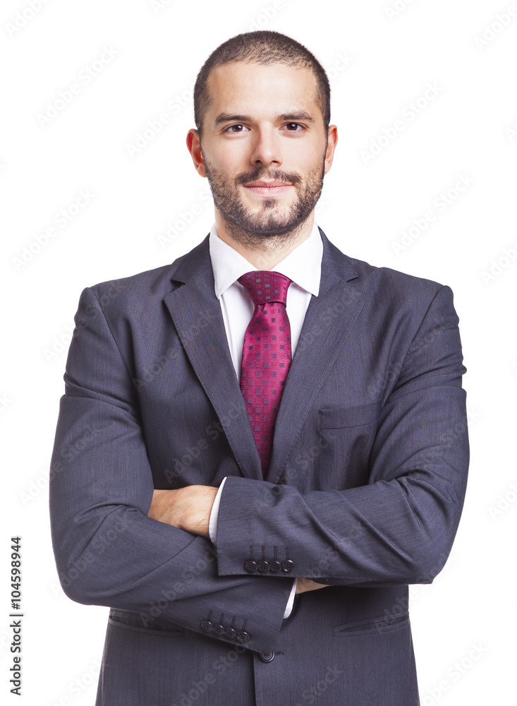 Portrait of a handsome business man, isolated on a white backgro Portrait of a handsome business man, isolated on a white backgro