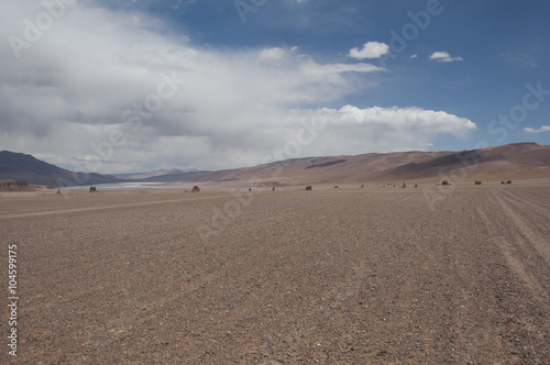 Desierto de rocas y arena  salar de Atacama  cordillera de los Andes  Chile. 