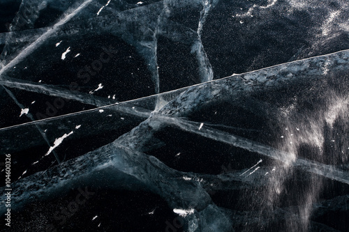 Dark ice and white cracks