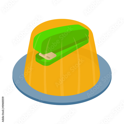 Stapler in the jelly icon, isometric 3d style