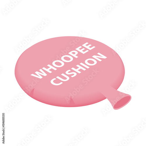 Pink whoopee cushion icon, isometric 3d style