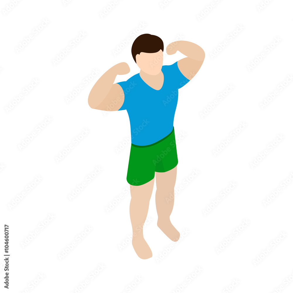 Athlete icon, isometric 3d style 