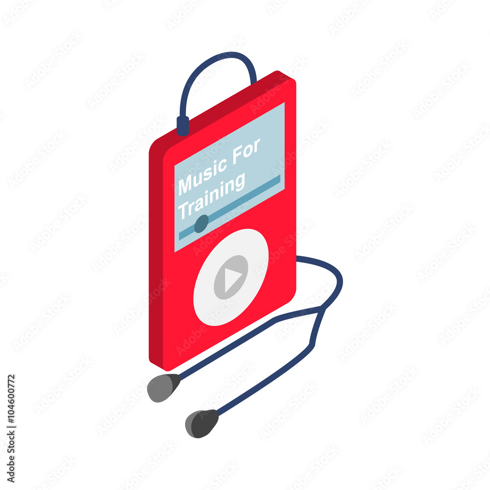 Media player icon, isometric 3d style Media player icon, isometric 3d style