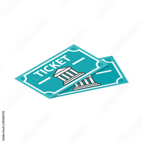 Two museum tickets icon, isometric 3d style 