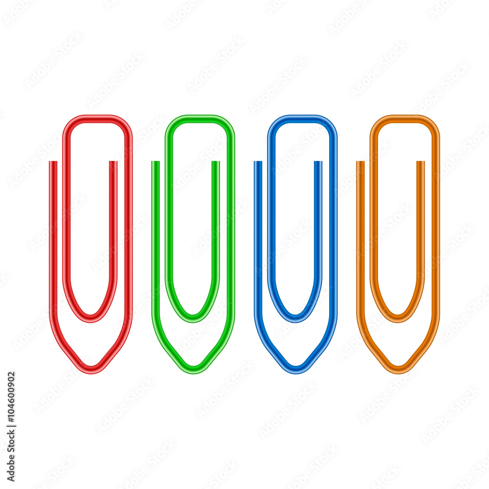 Paper clips icon, realistic style Paper clips icon, realistic style