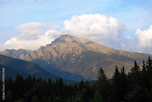 Krivane peak in High Tatras mountains from Podbanske resort