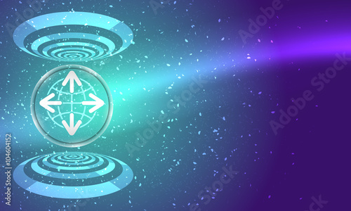 Vector abstract background with circular objects and globe icon