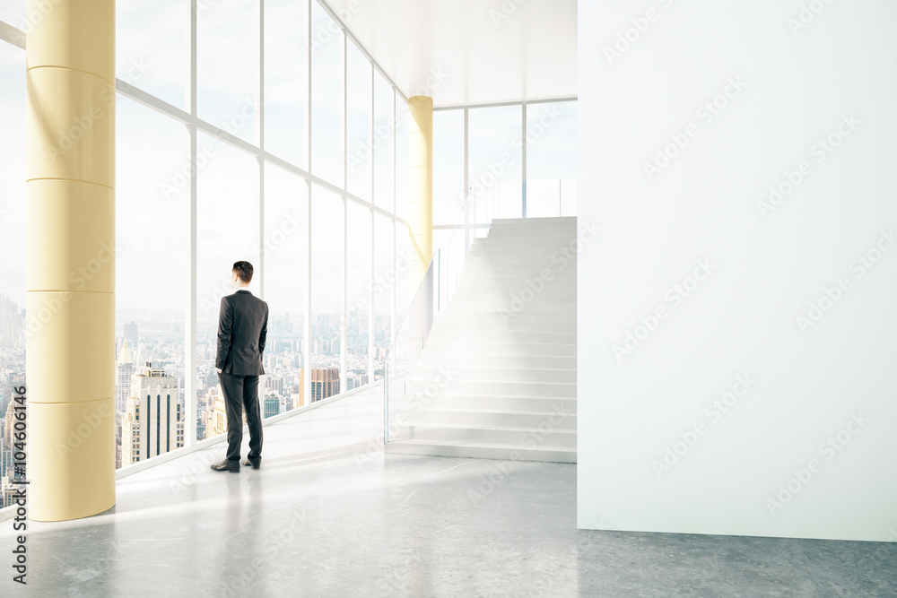 Business interior with person Business interior with person