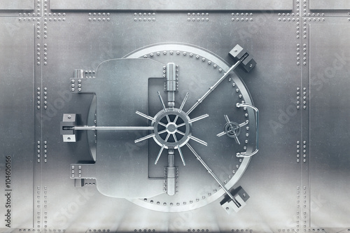 Silver bank vault front photo