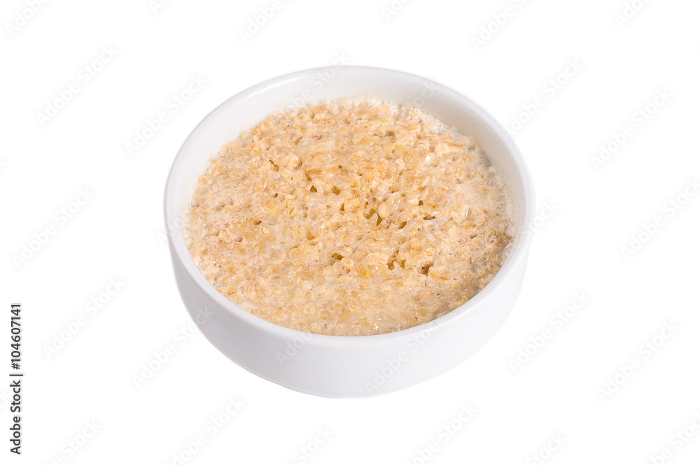 Bowl of oats porridge isolated on a white background. Healthy breakfast Bowl of oats porridge isolated on a white background. Healthy breakfast