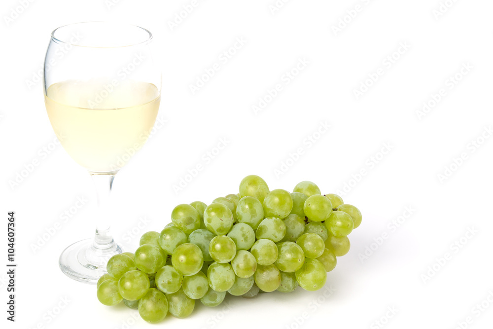 Glass of wine and grapes