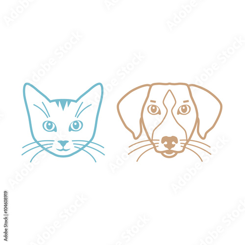 cat and dog heads