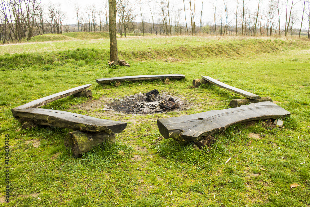 Place for a bonfire in the garden