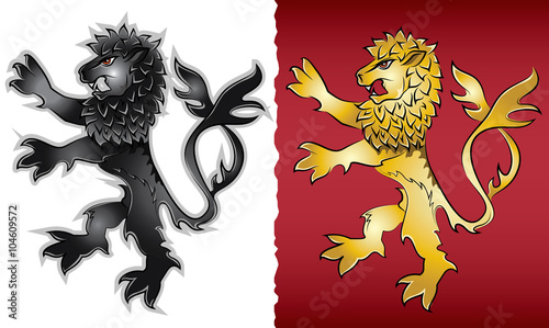 lion silhouette emblem vector illustration