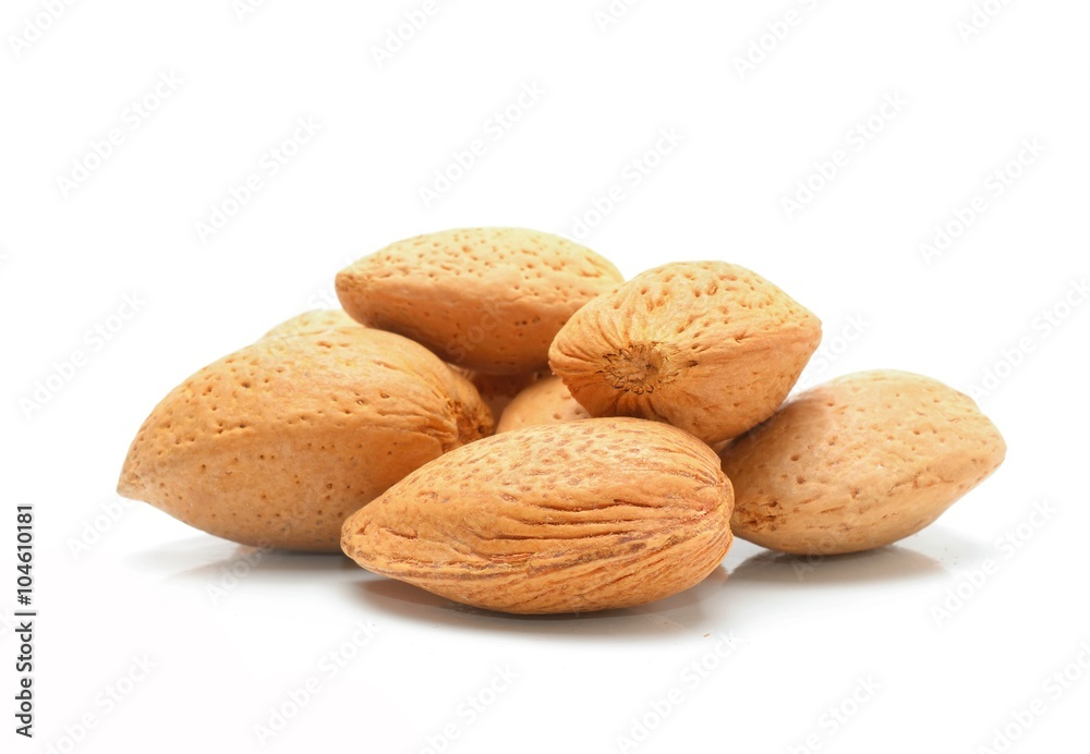 almonds isolated on white almonds isolated on white