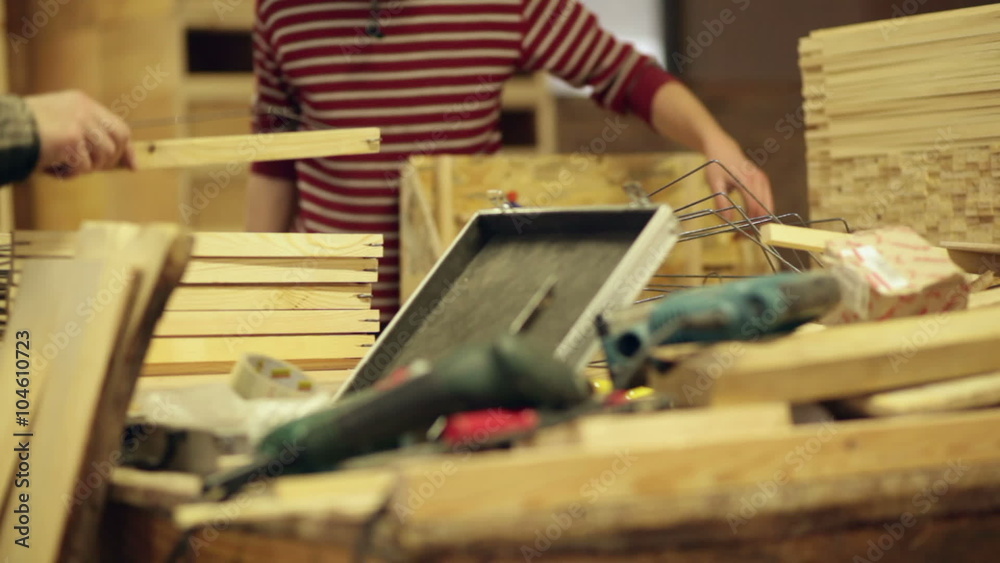 carpenter at work power tools wood video