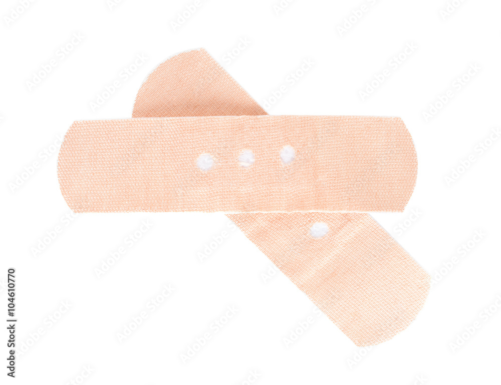 Medical sticking plasters, isolated on white Medical sticking plasters, isolated on white