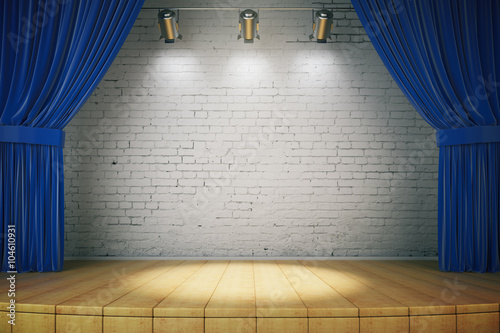 Empty brick wall stage photo