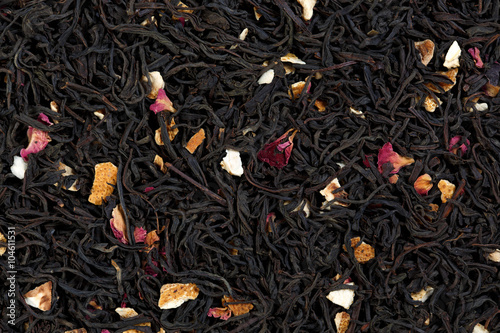 Tea blend of bergamot, rose petals, sage. photo