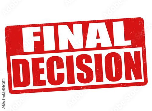 Final decision stamp