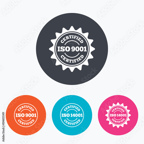 ISO 9001 and 14001 certified icon. Certification