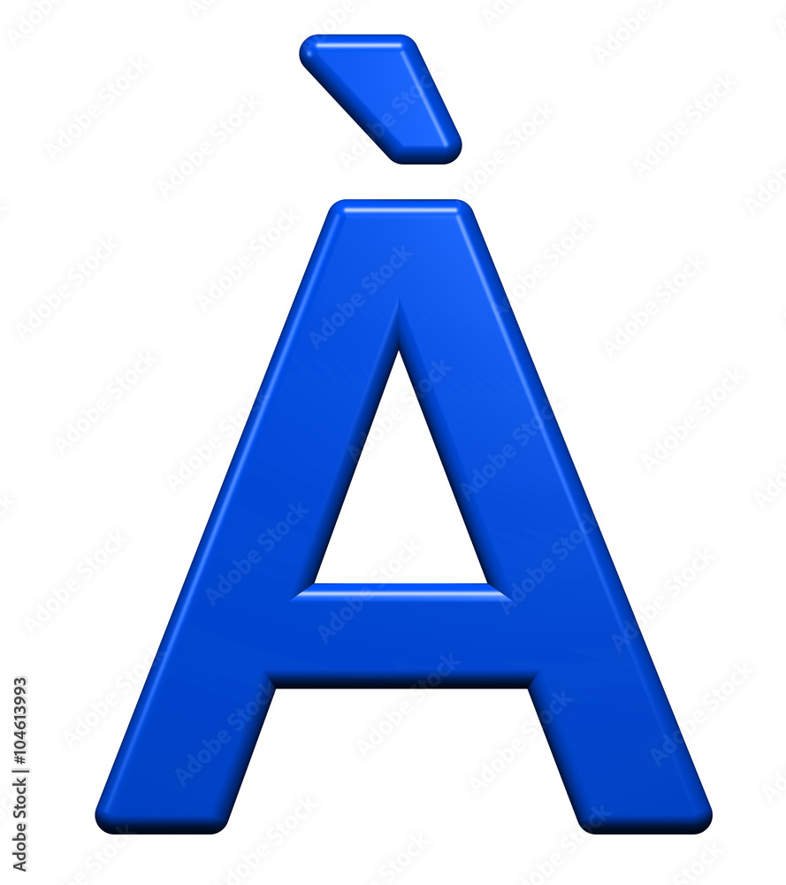 One letter from blue alphabet set, isolated on white. Computer generated 3D photo rendering. One letter from blue alphabet set, isolated on white. Computer generated 3D photo rendering.