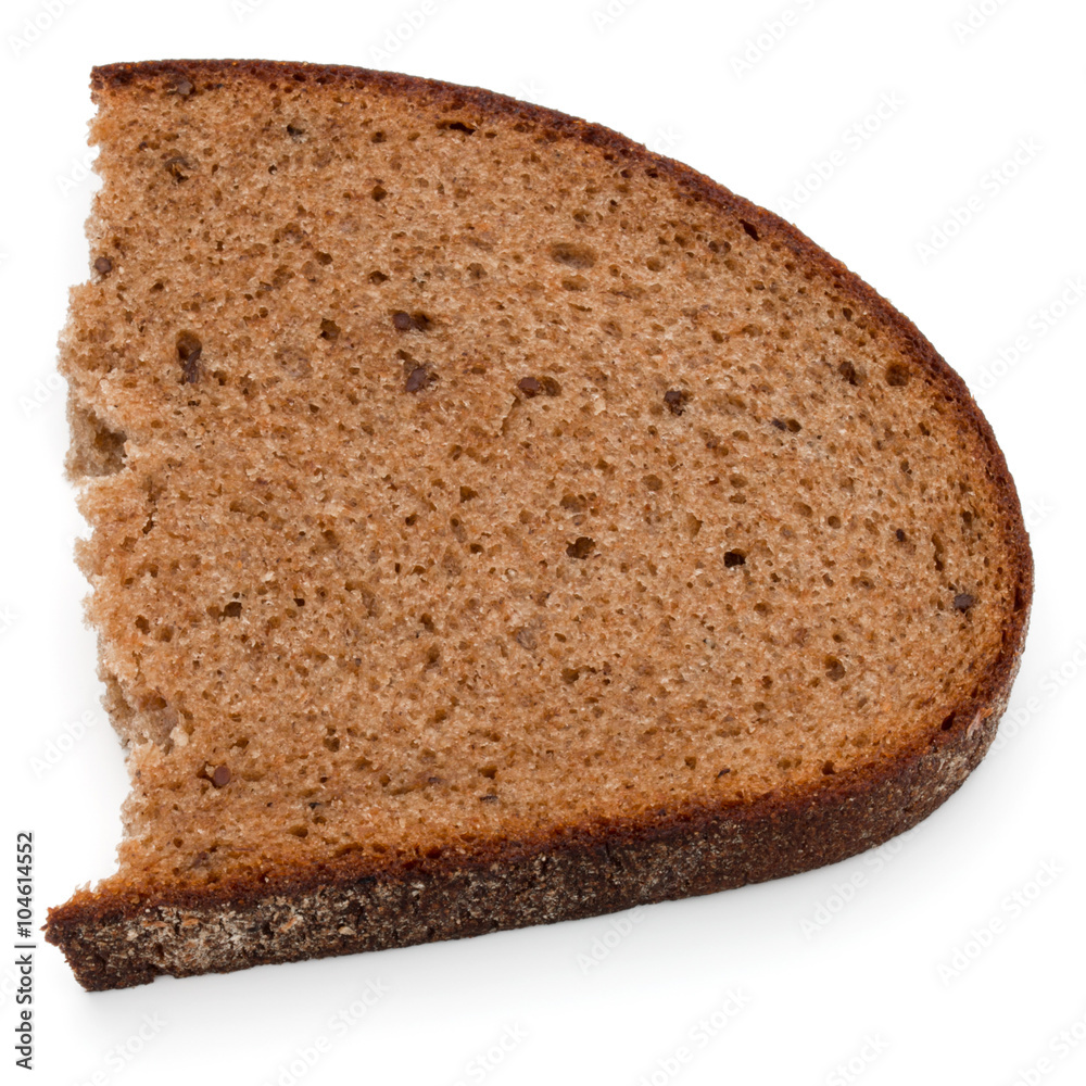 Fresh sliced rye bread loaf isolated on white background cutout Fresh sliced rye bread loaf isolated on white background cutout