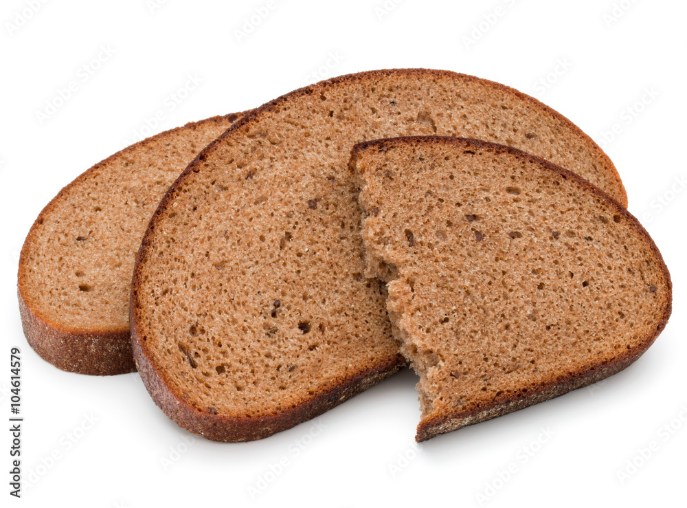 Fresh sliced rye bread loaf isolated on white background cutout Fresh sliced rye bread loaf isolated on white background cutout