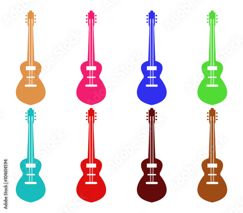 set of guitars