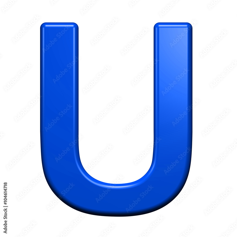 One letter from blue alphabet set, isolated on white. Computer generated 3D photo rendering. One letter from blue alphabet set, isolated on white. Computer generated 3D photo rendering.