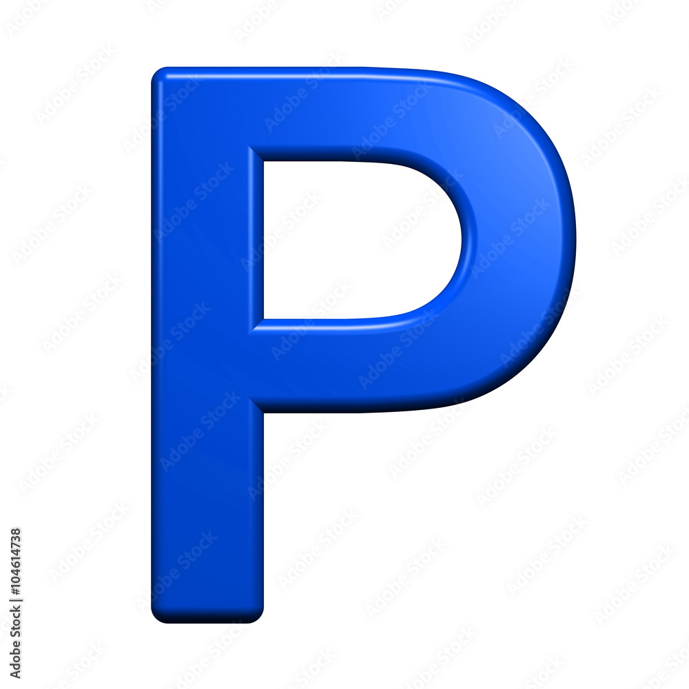 One letter from blue alphabet set, isolated on white. Computer generated 3D photo rendering. One letter from blue alphabet set, isolated on white. Computer generated 3D photo rendering.