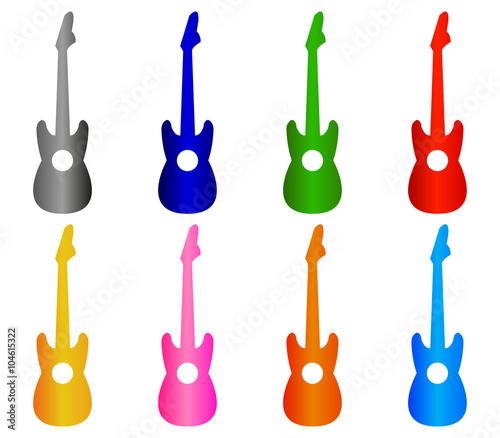 set of guitars