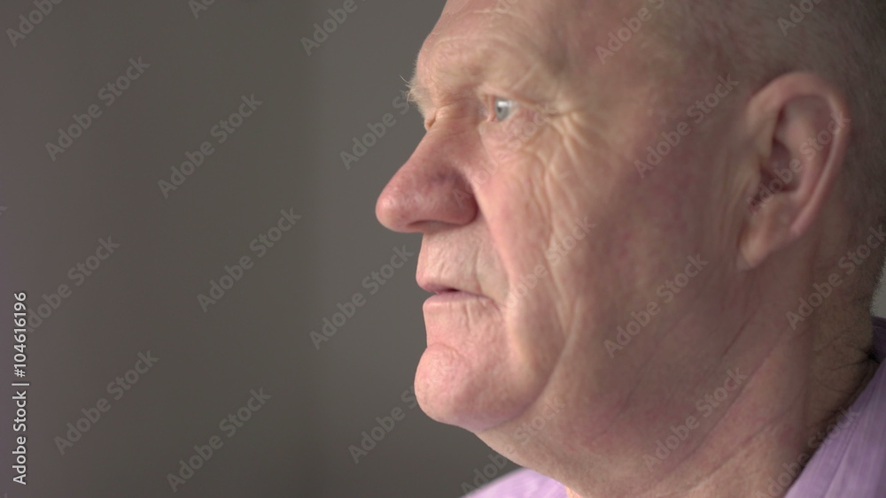 Serious older man look at the camera 4k Serious older man look at the camera 4k