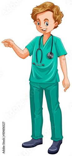 Doctor in green uniform
