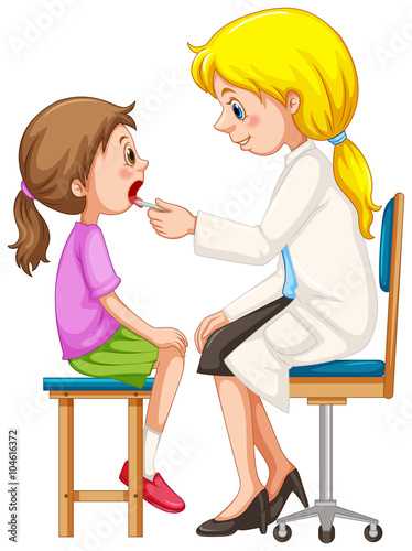 Doctor checking up the girl