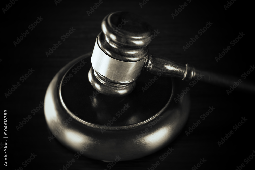 Judges gavel on table