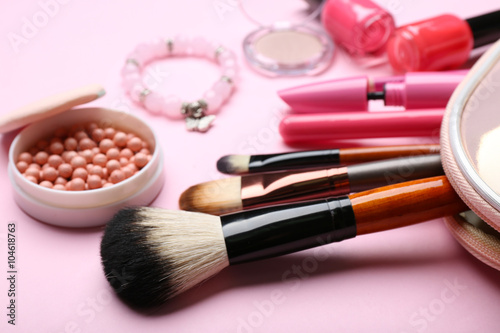 Set of decorative cosmetics, closeup