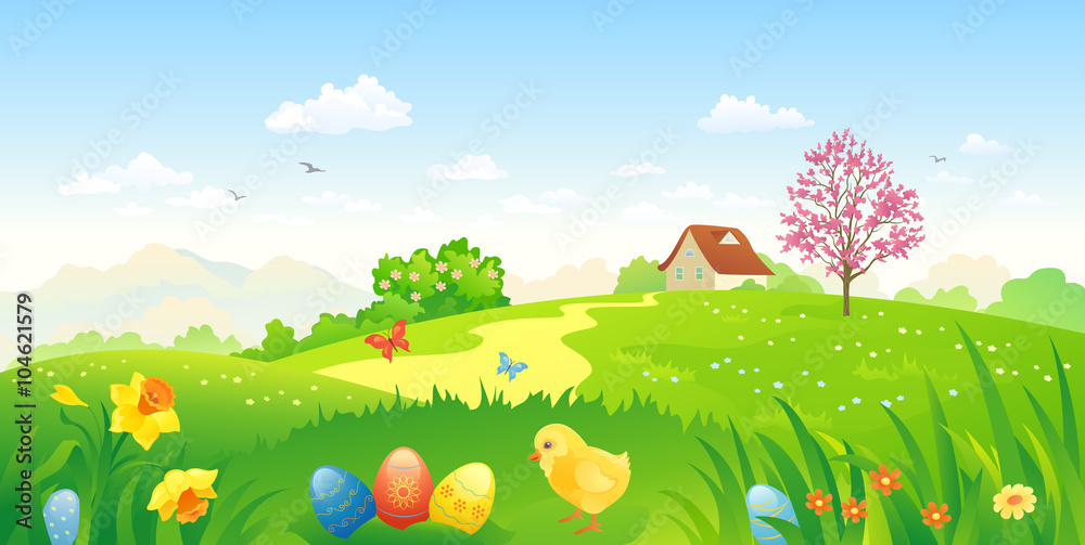 Fototapeta premium Easter countryside
