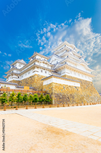 Himeji Jo Castle Inner Yard Keep Blue Sky Angled V photo