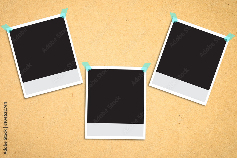 Polaroid photo frames on recycle paper Stock Photo Adobe Stock
