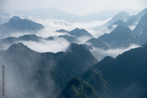 A sea of mist over the mountains