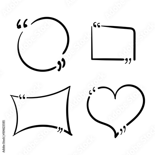 Quotes template hand drawn set isolated on a white background