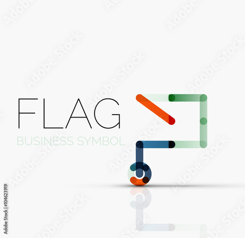 Logo flag, abstract linear geometric business icon