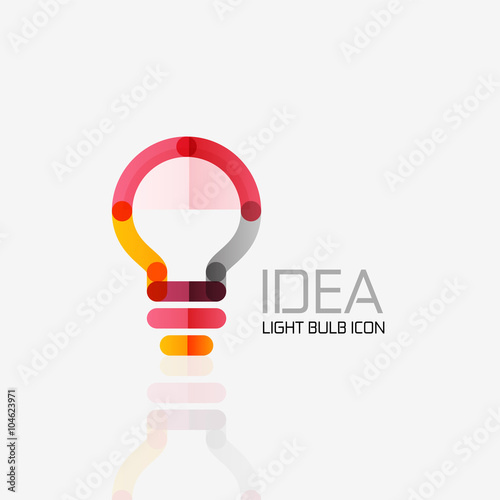 Logo, vector light bulb abstract linear geometric business icon. Idea concept