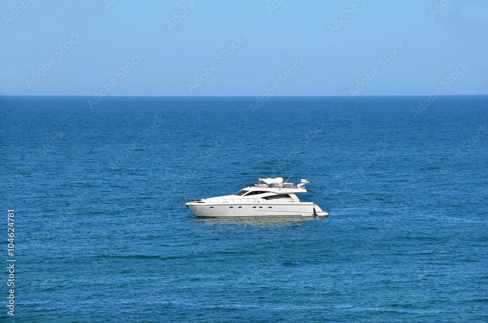 Motor yacht in sea